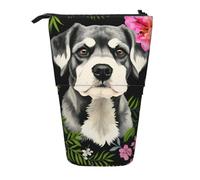 FKGKDF Schnauzer Standing Pencil Case, Telescopic Portable Office Pencil Case