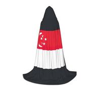 FKGKDF Singapore Flag Print Unisex Hooded Cape, Thoughtful Present For Halloween/Cosplay Lovers/Theme Parties