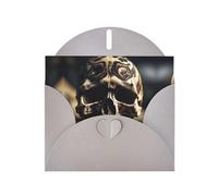 FKGKDF Skull Rock Roll Skeleton Bone Print Greeting Cards With Envelopes, Holiday Cards For Christmas & Anniversaries
