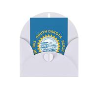 FKGKDF South Dakota Flag Print Greeting Card, Pearl Paper With Envelope, For Christmas/Birthday/Valentine'S Day