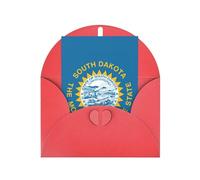 FKGKDF South Dakota Flag Print Greeting Card, Pearl Paper With Envelope, For Christmas/Birthday/Valentine'S Day