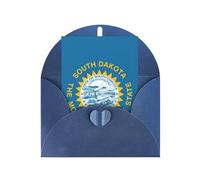 FKGKDF South Dakota Flag Print Greeting Card, Pearl Paper With Envelope, For Christmas/Birthday/Valentine'S Day