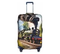 FKGKDF Steam Little Train Luggage Cover for Suitcases Travel Case Protector Simple and Convenient Installation, white, L, Fashion