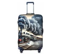 FKGKDF Steam Train Clouds Print Luggage Cover for Suitcases Travel Case Protector Simple and Convenient Installation, white, L, Fashion