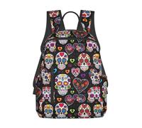 FKGKDF Sugar Skulls Print Comfortable Backpack For Work And Travel, Large Capacity Backpack For Daily Use