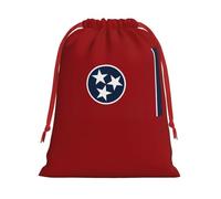 FKGKDF Tennessee State Flag Print Drawstring Present Bag, Reusable Storage Pouch For Christmas Holidays And Daily