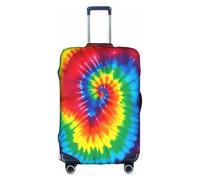 FKGKDF Tie Dye Rainbow Print Luggage Cover for Suitcases Travel Cover Protector Simple and Convenient Installation, white, M, Fashion