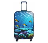 FKGKDF Tranquil Underwater Landscape Print Luggage Cover for Suitcases Travel Cover Protector Simple and Convenient Installation, white, L, Fashion