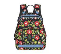 FKGKDF Ukrainian Embroidery Style Pink Print Comfortable Backpack For Work And Travel, Large Capacity Backpack For Daily Use