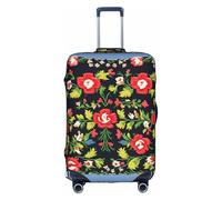 FKGKDF Ukrainian Embroidery Style Rose Print Luggage Cover for Suitcases Travel Cover Protector Simple and Convenient Installation, White, M, Fashion