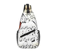 FKGKDF Violin Sheet Music Print Adjustable And Padded Shoulder Strap Chest Bag, Sling Bag For Travel, Work & Daily Use