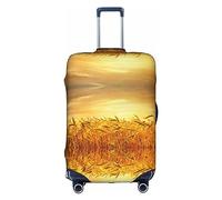 FKGKDF Wheat Field Print Luggage Cover For Suitcases, Travel Case Protector, Simple & Convenient Installation, White, XL, Fashion