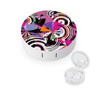 fkgvwo Contact Lens Case Abstract Geometry Contact Lens Box Travel Kit Portable for Travel & Home