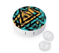 fkgvwo Contact Lens Case Abstract Geometry Contact Lens Holder Box Container Soak Storage Kit