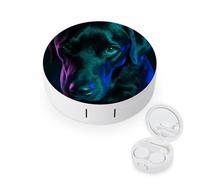 fkgvwo Contact Lens Case Black Labrador Contact Lens Holder Box Container Soak Storage Kit