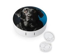 fkgvwo Contact Lens Case Black Labrador Dog Contact Lens Holder Box Container Soak Storage Kit