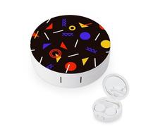 fkgvwo Contact Lens Case Colorful Geometry Contact Lens Holder Box Container Soak Storage Kit