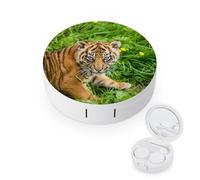 fkgvwo Contact Lens Case Cute Little Tiger Contact Lens Holder Box Container Soak Storage Kit