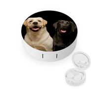 fkgvwo Contact Lens Case Golden Retriever Labrador Contact Lens Holder Box Container Soak Storage Kit