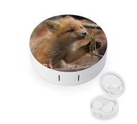 fkgvwo Contact Lens Case Little Fox Contact Lens Holder Box Container Soak Storage Kit
