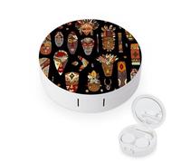 fkgvwo Contact Lens Case National Culture Contact Lens Holder Box Container Soak Storage Kit