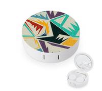 fkgvwo Contact Lens Case Retro Geometry Contact Lens Holder Box Container Soak Storage Kit