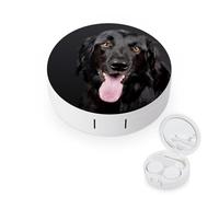 fkgvwo Contact Lens Container Black Labrador Travel Contact Lens Box with Mirror Tweezers Solution Bottle