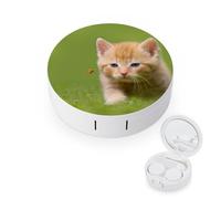 fkgvwo Contact Lens Container Cute Little Cat Travel Contact Lens Box with Mirror Tweezers Solution Bottle
