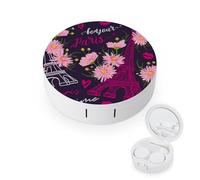 fkgvwo Contact Lens Container Flower Tower Travel Contact Lens Box with Mirror Tweezers Solution Bottle