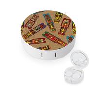 fkgvwo Contact Lens Container National Culture Travel Contact Lens Box with Mirror Tweezers Solution Bottle