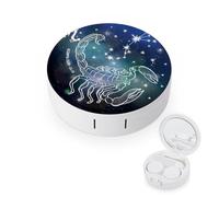 fkgvwo Contact Lens Container Scorpio Zodiac Travel Contact Lens Box with Mirror Tweezers Solution Bottle