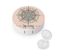 fkgvwo Contact Lens Container Spring Travel Contact Lens Box with Mirror Tweezers Solution Bottle