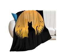 fkgvwo Fleece Blanket Cat Shadow Flannel Blanket Lightweight Throw Blanket For All Season 130×150cm