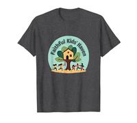 FKH Faithful Kids' Haven - Joyful Treehouse Adventure T-Shirt, Men, Dark Heather Grey, XXL