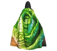FKHOHL Bright Cabbage Print Full Length Hooded Unisex Cloak For Halloween Cosplay And Renaissance Festivals