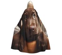 FKHOHL Cute Labrador Dog 1 Print Unisex Adult Hooded Cloak Costume Halloween Christmas And Carnival Theme Parties