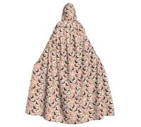 FKHOHL Dachshund Print Full Length Hooded Unisex Cloak For Halloween Cosplay And Renaissance Festivals