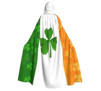 FKHOHL Irish Flag Print Unisex Adult Hooded Cloak Costume Halloween Christmas And Carnival Theme Parties