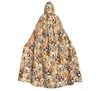 FKHOHL Labrador Retriever Dogs Print Unisex Adult Hooded Cloak Costume Halloween Christmas And Carnival Theme Parties