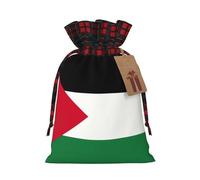 FKHOHL Palestine Flag Printing Christmas Drawstring Reusable Gift Bags Festive Packaging Needs For Presents