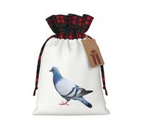 FKHOHL Pigeon Printing Christmas Drawstring Reusable Gift Bags Festive Packaging Needs For Presents