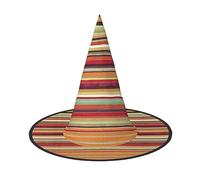 FKHOHL Rainbow. Print Halloween Witch Hat Unisex Carnival Cap For Masquerade Balls And Roleplaying Events, Black, 3 PCS