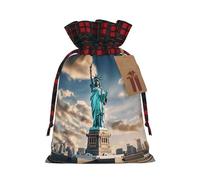 FKHOHL Statue Of Liberty In Nyc Printing Christmas Drawstring Reusable Gift Bags Festive Packaging Needs For Presents