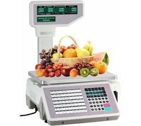 FKINGLRK Electronic Barcode Label Printing Scale with Dual Display and Receipt Printer for Supermarket and Retail Store Use