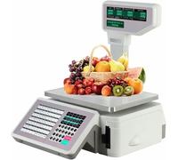 FKINGLRK Label and Barcode Printer with Digital Price Computing Scale, Dual LCD Display for Efficient Retail, Supermarket, and Warehouse Inventory Management