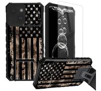 FKIUBWRY for iPhone 14 Case,for i Phone 14 Case with Screen Protector & Kickstand & Slide Camera Lens Cover,Dual Layer Protection Built-in Stand Heavy Duty Rugged Cute Cover,American Flag Retro