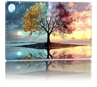 FKIUBWRY for MTG Playmat,TCG Card Game Playmat 24 x 14 inches,Mouse Pad,Magic Mat,for Magic The Gathering Board Game Desk Mat,Non-Slip Rubber Base,Stitched Edge,Storage Bag,Dawn Dusk Tree