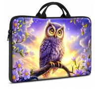 FKIUBWRY Laptop Case 13 inch,13.3" Laptop Sleeve for Chromebook/MacBook Neo | Laptop Bag,Protective Computer Sleeve,Laptop Carrying Case for HP,Dell,Lenovo,MacBook Pro/Air,ASUS,Purple Owl Flower