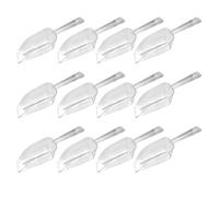 fKiZanthene 12 PCS Ice Scoop, Clear Plastic Food Scoops for Bar Powder Flour Candy Dog Food, 11 cm x 3 cm Kitchen Scoops