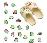 fKiZanthene 20pcs Frog Shoe Charms for Crocs, Cute PVC Decorations for Kids and Adults, Fun Shoe Charms for Clogs, Sandals and DIY Projects